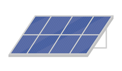 Poster - Solar panels semi flat color vector object. Alternative energy technology. Editable elements. Full sized items on white. Simple cartoon style illustration for web graphic design and animation