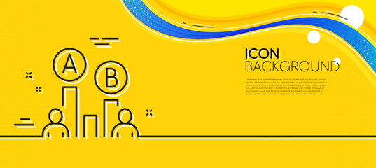 Poster - ab testing line icon. abstract yellow background. ui test chart sign. minimal ab testing line icon. 