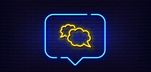 Aufkleber - neon light speech bubble. messenger line icon. comic speech bubble sign. chat message symbol. neon l