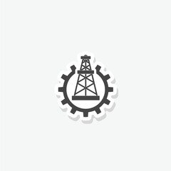 Poster - Oil rig icon simple sticker isolated on white