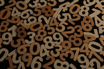 Background of numbers. from zero to nine. Numbers texture. Finance data concept. Mathematic. Seamless pattern with numbers. financial crisis concept. Business success.