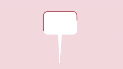 Poster - Animated isolated pop up balloon. Looped flat 2D element HD video footage. Shape representing thoughts. Colorful animation on pink background with alpha channel transparency for website, social media