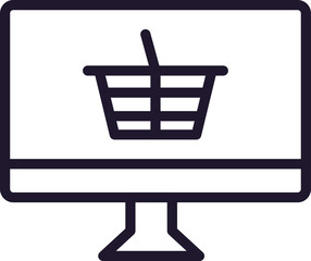 Fototapete - Computer line icon on white background