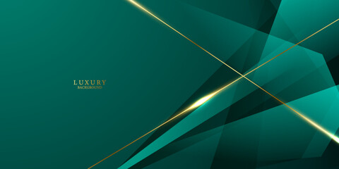 Wall Mural - green abstract background design with elegant golden elements vector illustration