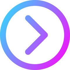 Poster - Right arrow direction line icon in gradient colors. Interface signs illustration.