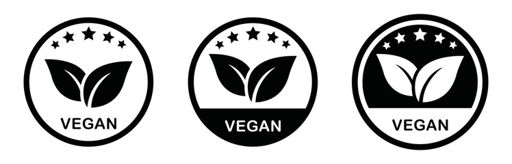 Vegan label icon. Leaf icon, vector illustration