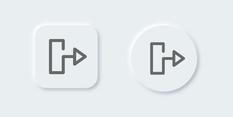 Poster - Output line icon in neomorphic design style. Arrow signs vector illustration.
