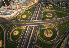 Aerial View Of Dubai Intersection