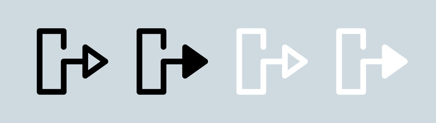 Poster - Output icon set in black and white. Arrow signs vector illustration.Arrow signs vector illustration.