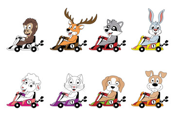  cute animal cartoon ride gokart