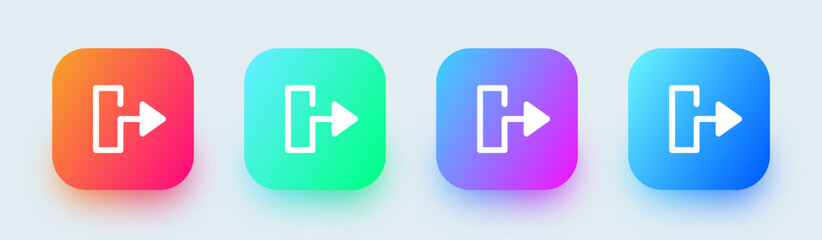 Poster - Output solid icon in square gradient colors. Arrow signs vector illustration.
