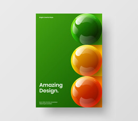 Wall Mural - Isolated realistic balls company cover illustration. Minimalistic poster vector design template.