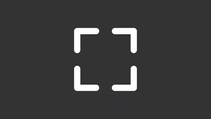 Poster - Animated enlarge white line ui icon. Full screen mode. Seamless loop HD video with alpha channel on transparent background. Isolated user interface symbol motion graphic design for night mode