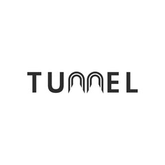 Wall Mural - creative tunnel typography logo design vector illustration with modern, elegant and minimalist styles isolated on white background. 