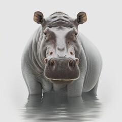 hippopotamus on a white background. rendering