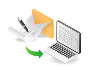 Aufkleber - Illustration isometric concept Filling email form