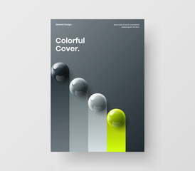 Canvas Print - Unique booklet A4 design vector layout. Bright 3D balls poster concept.