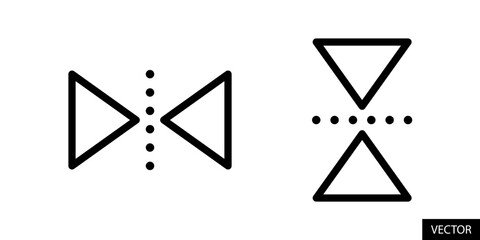 Poster - Flip Horizontal and Flip Vertical vector icons in line style design for website design, app, UI, isolated on white background. Editable stroke. Vector illustration.