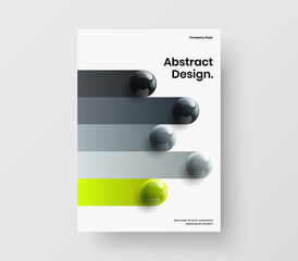 Wall Mural - Simple handbill A4 design vector template. Clean 3D spheres company identity concept.