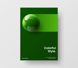 Wall Mural - Minimalistic company cover vector design concept. Premium realistic balls flyer layout.
