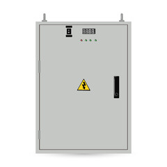 Wall Mural - Electrical box, industrial electrical control panel. Substation. Vector image