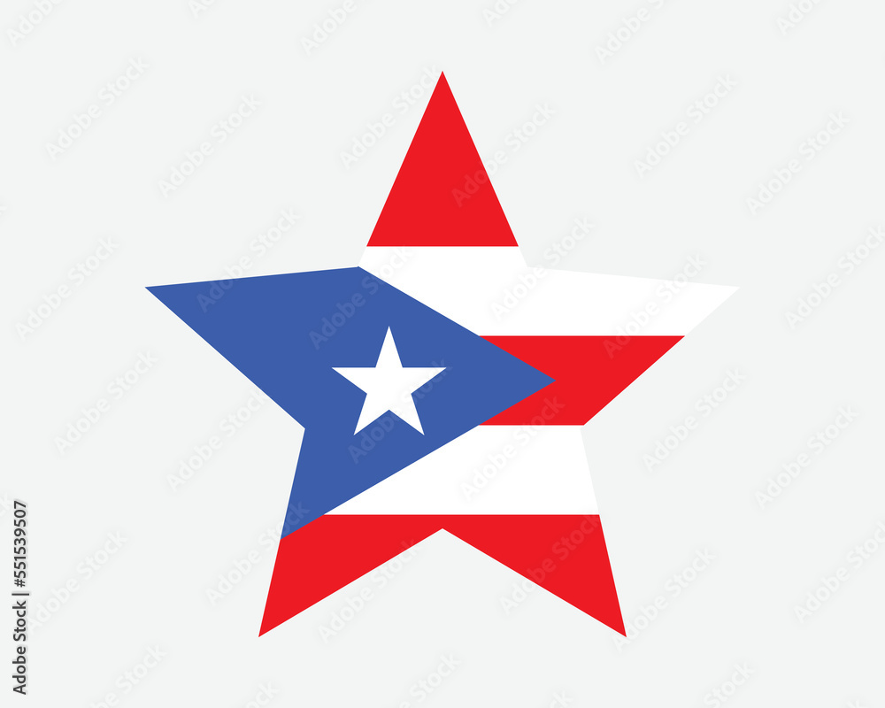 Iconic Pr Star Puerto Rico Star Flag. PR Star Shape Flag. Puerto Rican Banner Icon ...