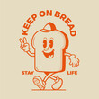 Bread Character, Retro Mascot Character