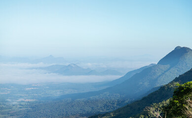 Wall Mural - Nature scenary view of Phupapor view of Loei Thailand in morning time of winter season. local Thailand destination place for tourism.