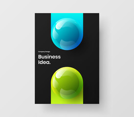 Wall Mural - Modern realistic balls presentation concept. Clean book cover A4 design vector layout.