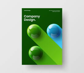 Wall Mural - Simple company identity A4 vector design concept. Unique realistic balls banner template.