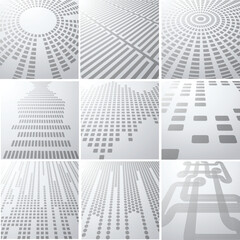 Fototapete - tech modern retro futuristic background .Vector design composition with various technology elements . Abstract contemporary art .