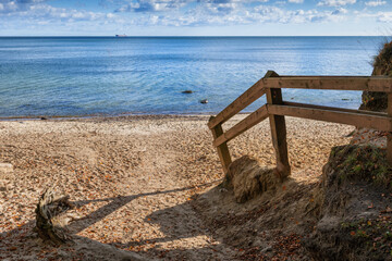 Canvas Print - Entrance to the Redlowska Beach at the Baltic Sea in Gdynia, Poland