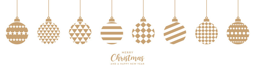Wall Mural - christmas bauble decoration different pattern and confetti