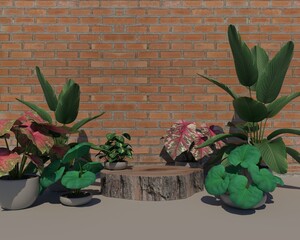 Podium display scene for cosmetic product and packate,3d render.