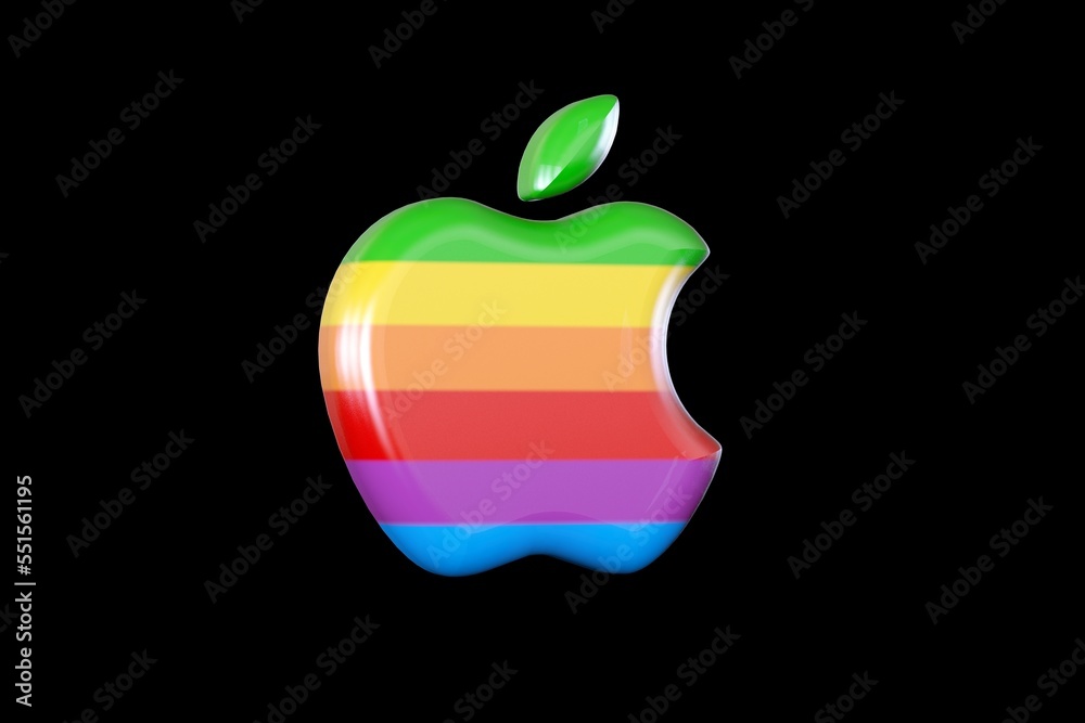 Apple retro logo, Apple old logo Stock Photo | Adobe Stock