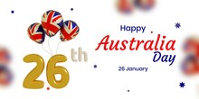 Australia Independence Day, Illustration Of Australian Flag And Happy Australia Day Greeting, 3d Illustration Background