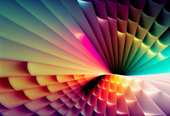 Wall Mural - Abstract Multicolor Gradient in Fractal Grid illusion, Spiral Fibonacci Multicolor Background