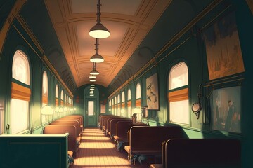 minimalistic, interior of train, 
