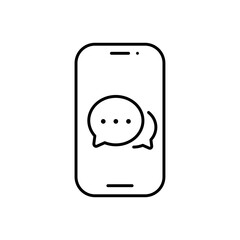 Fototapete - Outline Dialogue Icon isolated on grey background. Line Chat symbol for your web site design, logo, app, UI. Editable stroke. Vector illustration. EPS10