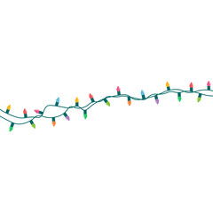Wall Mural - christmas lights string isolated on white background