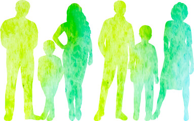 Wall Mural - silhouette family watercolor design vector