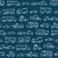 Canvas Print - Cars building vector seamless pattern.