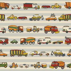 Canvas Print - Cars building vector seamless pattern.