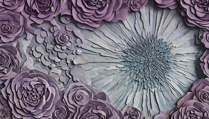 Wall Mural - Rose flower paper cutout generative ai