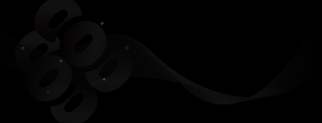 Poster - 3d abstract number concept black background