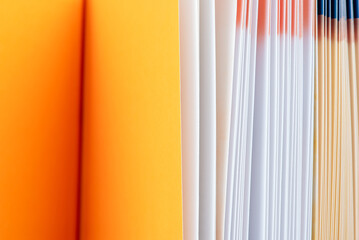 Closeup of colorful open book pages