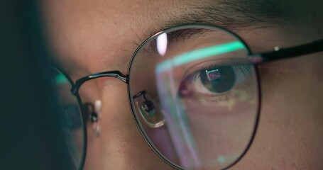 Business man eyes close up