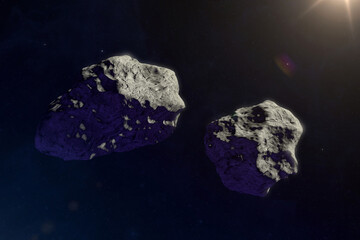 Wall Mural - asteroids in space. this image elements furnished by nasa.