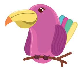 Sticker - toucan color pastel tropical