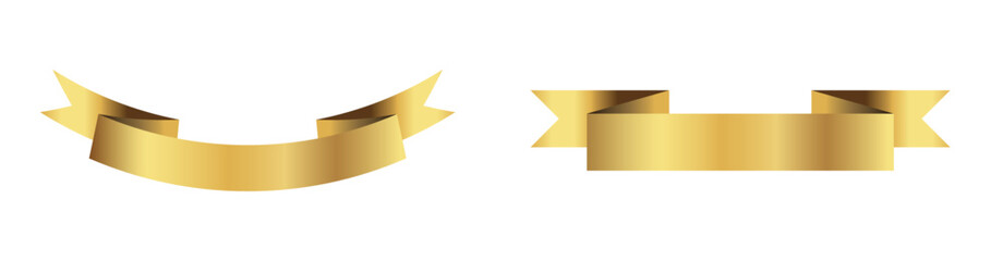 Poster - Set of gold ribbon banners. Vector illustration. 10 EPS.